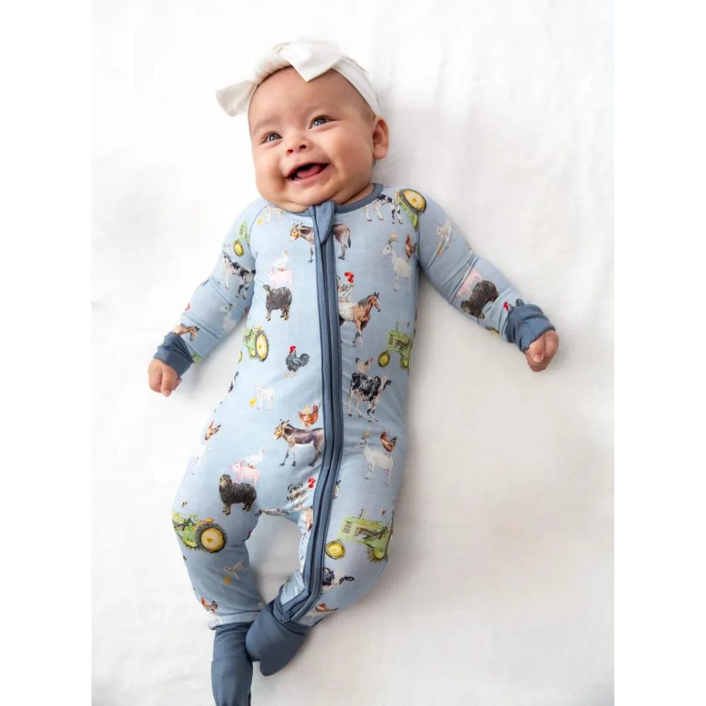 Farm Animal Baby Convertible Zipper Romper, Animal Farm Baby Romper Convertible BB0809