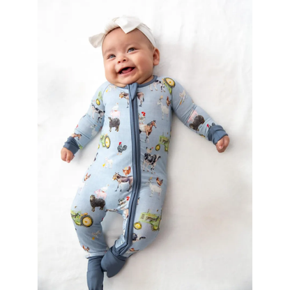 Farm Animal Baby Convertible Zipper Romper, Animal Farm Baby Romper Convertible BB0809