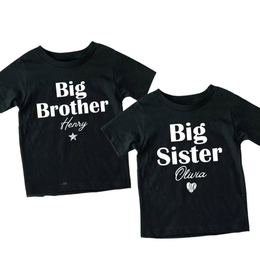 Big Brother Big Sister Personalized Matching Sibling T Shirt, Custom Name Sibling Matching Shirts ET0847
