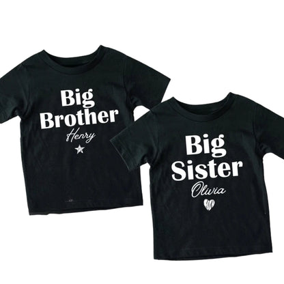 Big Brother Big Sister Personalized Matching Sibling T Shirt, Custom Name Sibling Matching Shirts ET0847