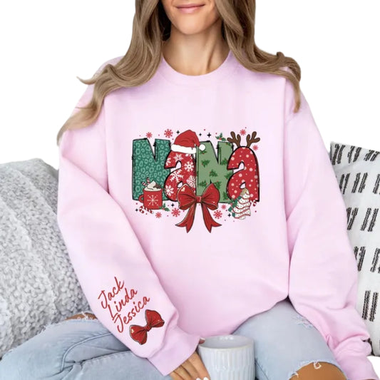 Custom Nana Christmas Sweatshirt, Custom Grandma Christmas Sweatshirt 2D0379