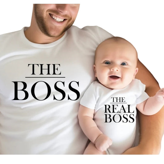 The Boss The Real Boss Matching Dad And Son T Shirt, Father's Day Matching Shirts For Family ET0561