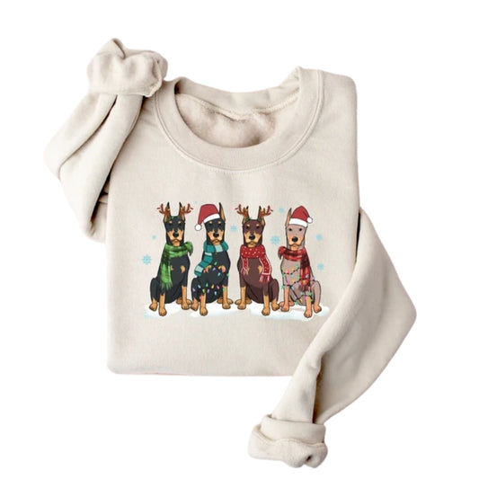 Doberman Christmas Sweatshirt, Christmas Dog Sweatshirt 2D0614