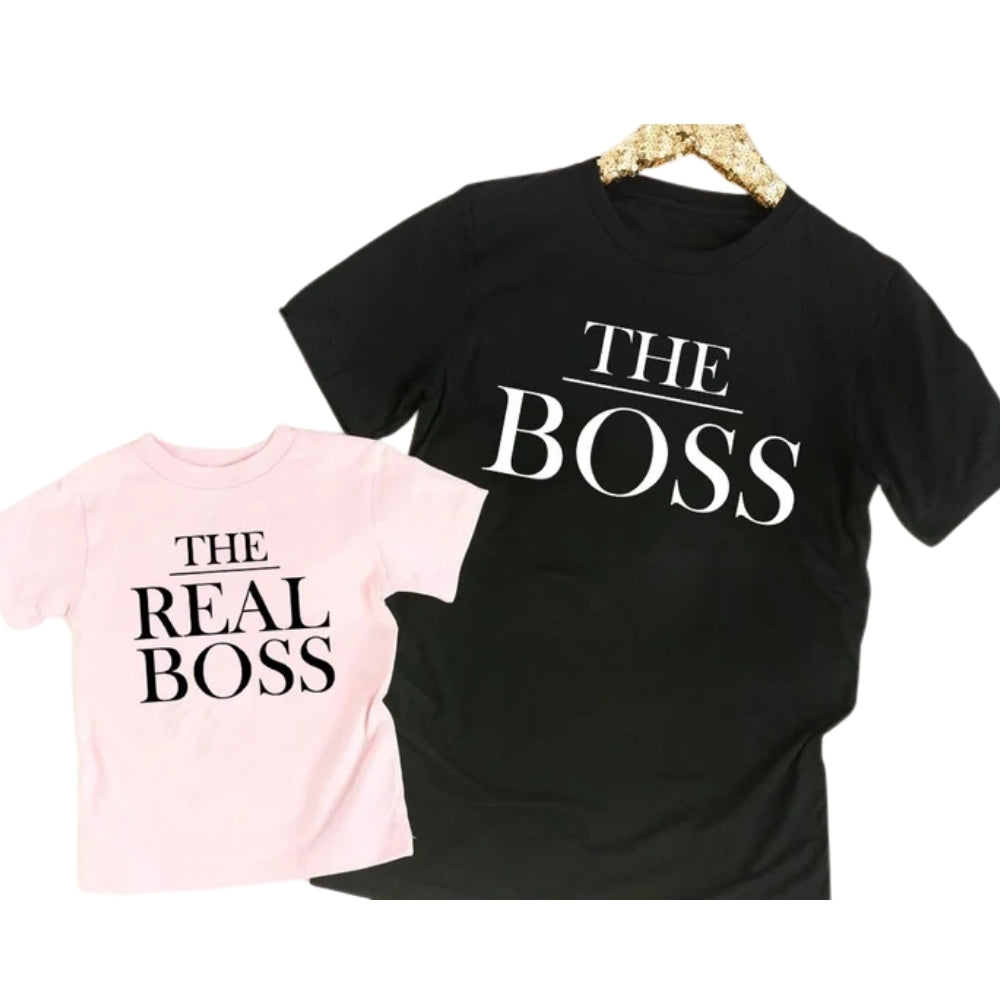 The Boss The Real Boss Matching Dad And Son T Shirt, Father's Day Matching Shirts For Family ET0561