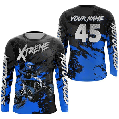 ATV Motocross Custom Black Pink Long Sleeve Jersey For Men, Custom ATV Racing Shirts MZ0097