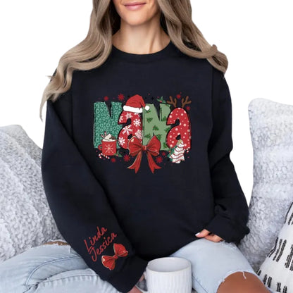 Custom Nana Christmas Sweatshirt, Custom Grandma Christmas Sweatshirt 2D0379