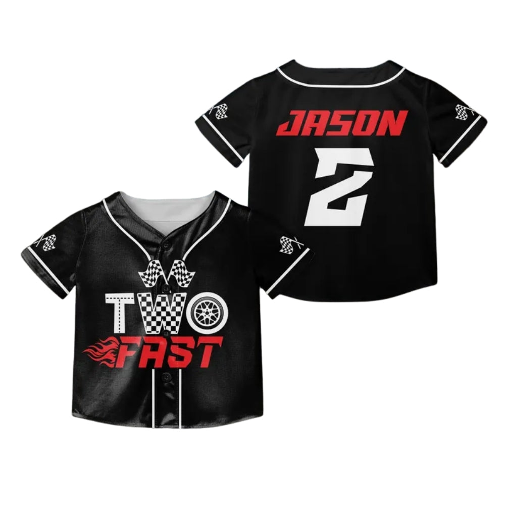 Fast One Two Fast Custom Racing Car Family Matching Baseball Jersey, Custom 1st 2nd Birthday Matching Baseball Shirts For Family ET0704