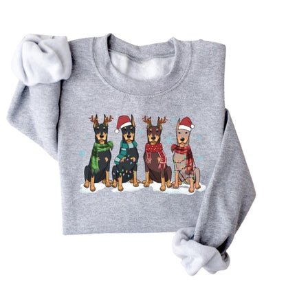 Doberman Christmas Sweatshirt, Christmas Dog Sweatshirt 2D0614