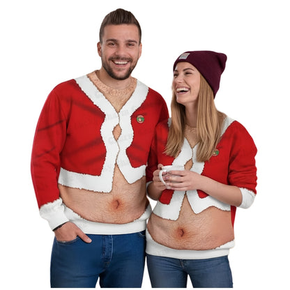 Matching Funny Belly Christmas Sweatshirt 3D Print For Men Women, Funny Christmas Sweatshirt 2D1116