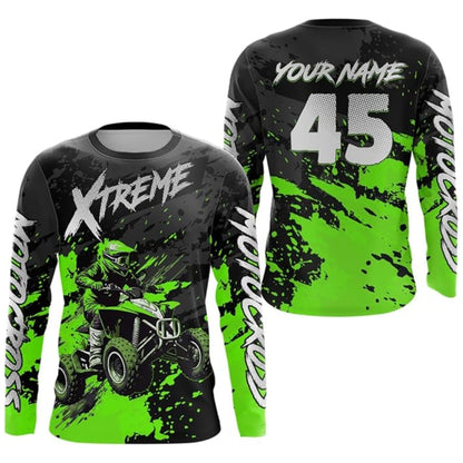 ATV Motocross Custom Black Pink Long Sleeve Jersey For Men, Custom ATV Racing Shirts MZ0097