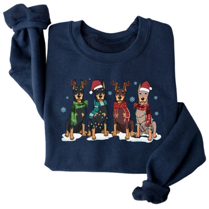 Doberman Christmas Sweatshirt, Christmas Dog Sweatshirt 2D0614