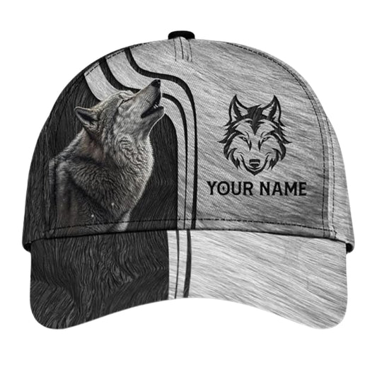 Personalized Name Wolf Baseball Cap, Custom Wolf Lovers 3D Printed Caps Hats CP0246