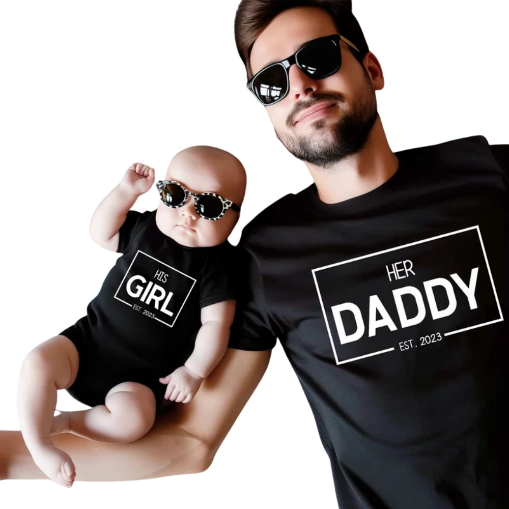 His Girl Her Daddy Matching Daughter And Dad T Shirt, Dad And Me Matching Shirts For Father Day ET0562