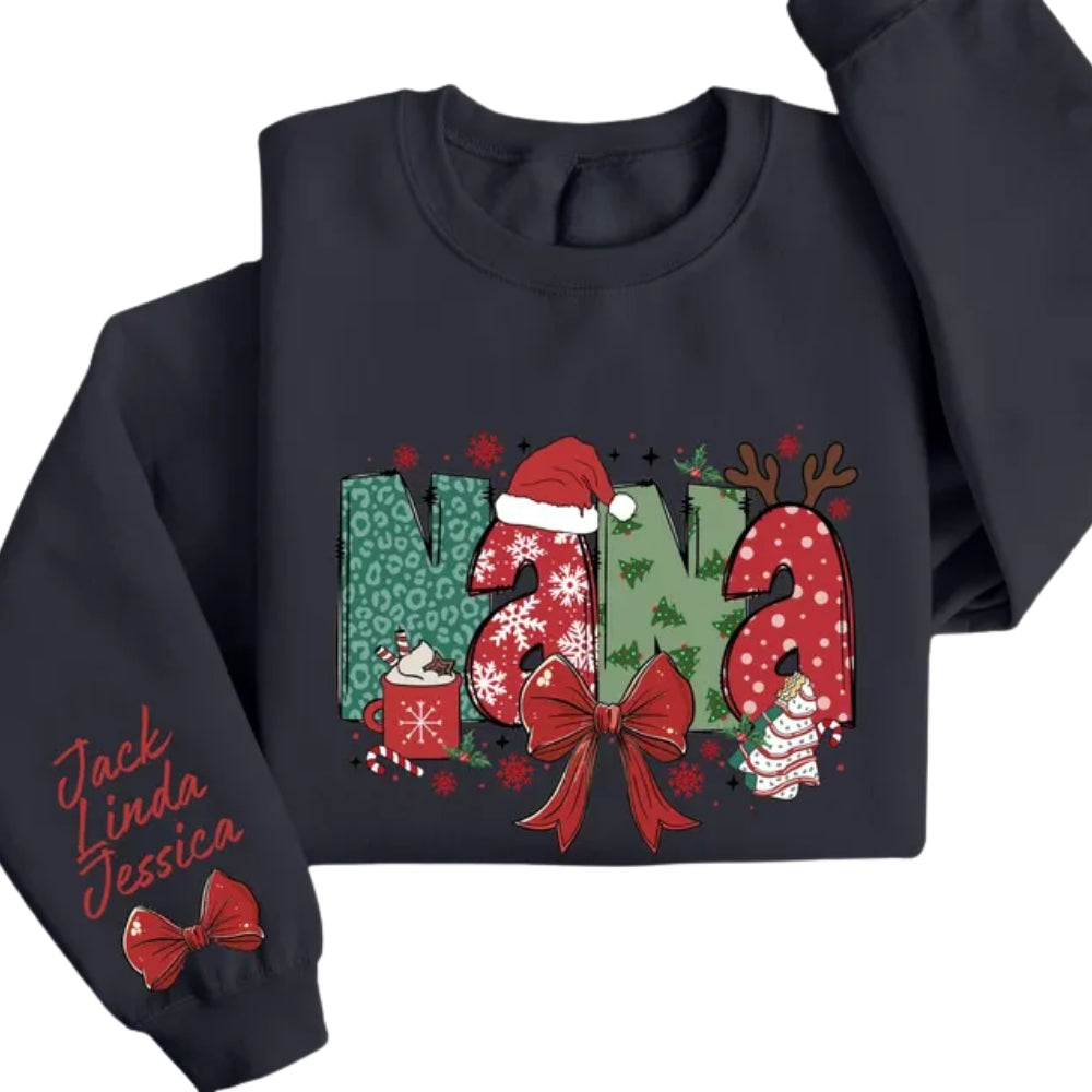 Custom Nana Christmas Sweatshirt, Custom Grandma Christmas Sweatshirt 2D0379