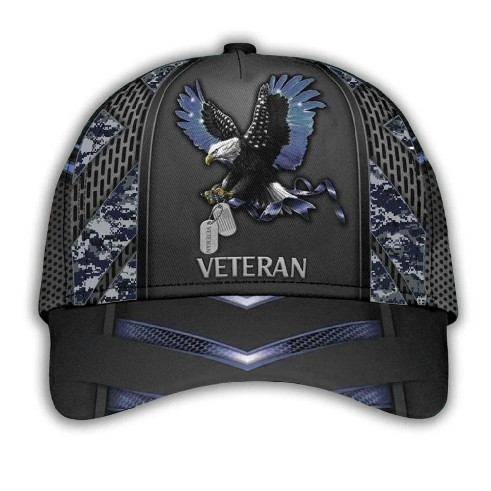 Eagle Camo Veteran 3D Baseball Cap, US Army Veteran Hats Caps CP0122