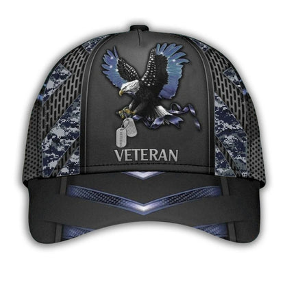 Eagle Camo Veteran 3D Baseball Cap, US Army Veteran Hats Caps CP0122