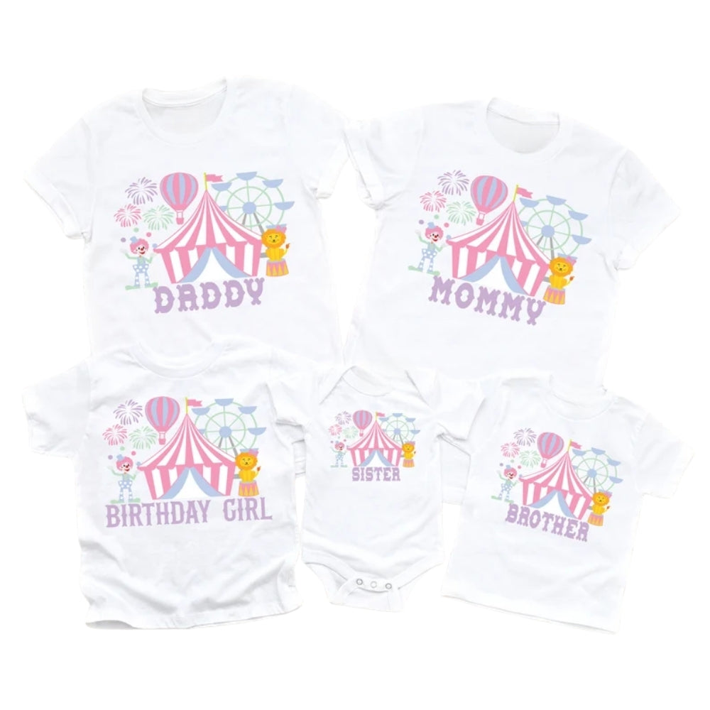 Custom Matching Birthday Circus Family T Shirt, Custom Circus Birthday Family Matching Shirts ET1139