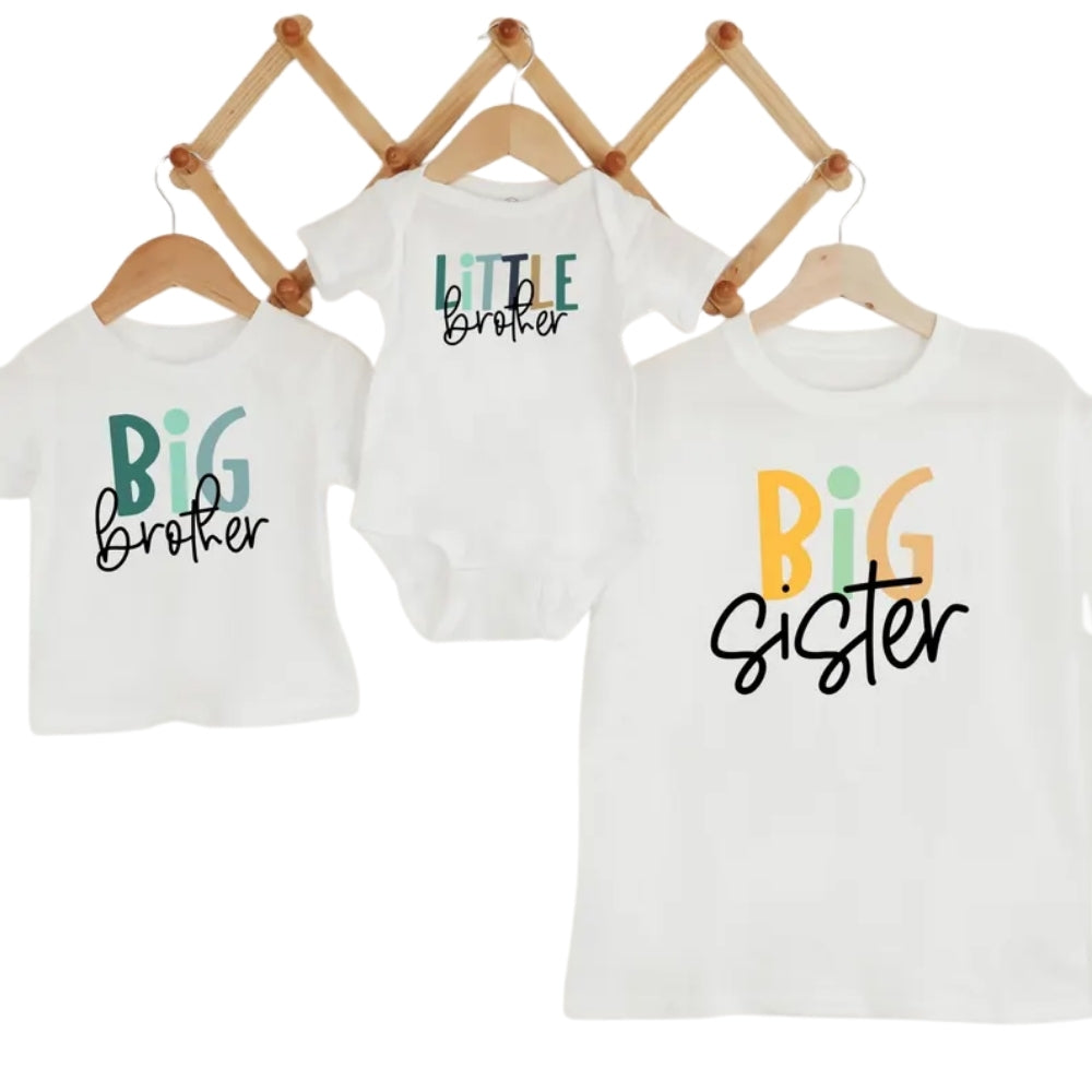 Big Brother Big Sister Matching Family T Shirt For Baby Announcement, Matching Pregnancy Announcement Shirts For Siblings ET0129