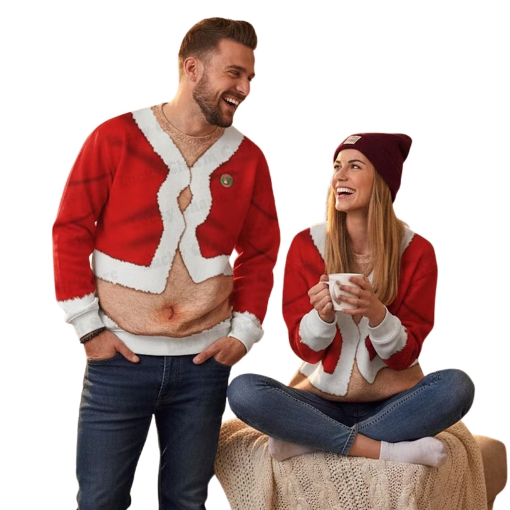 Matching Funny Belly Christmas Sweatshirt 3D Print For Men Women, Funny Christmas Sweatshirt 2D1116
