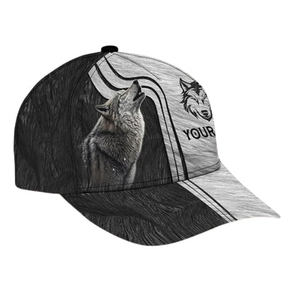 Personalized Name Wolf Baseball Cap, Custom Wolf Lovers 3D Printed Caps Hats CP0246