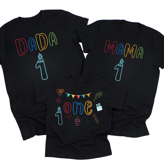 First Birthday Matching Family T Shirts, 1st Birthday Matching Shirts For Family ET0280