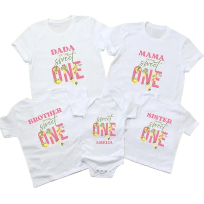 Sweet One Lemon First Birthday Personalized Matching Family T Shirt, Custom 1st Birthday Lemon Family Shirts ET1067