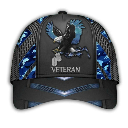 Eagle Camo Veteran 3D Baseball Cap, US Army Veteran Hats Caps CP0122