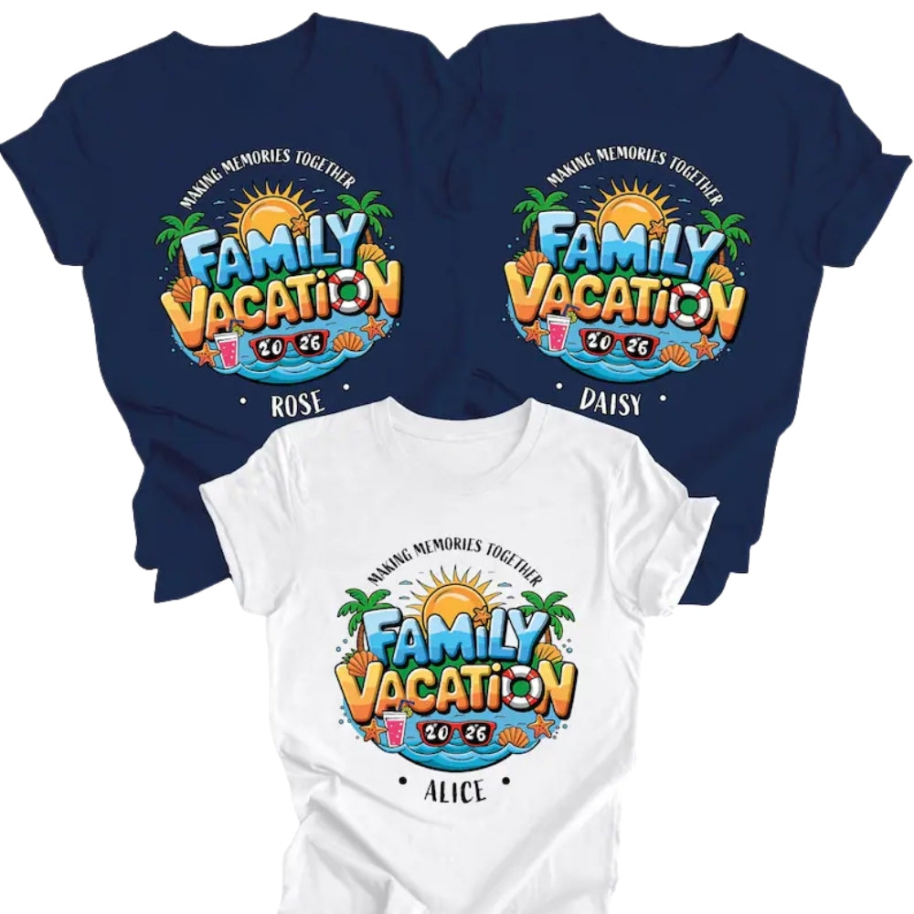 Custom Making Memories Together Matching Family Beach T Shirts, Custom Family Beach Vacation Shirts ET0130
