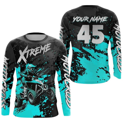 ATV Motocross Custom Black Pink Long Sleeve Jersey For Men, Custom ATV Racing Shirts MZ0097