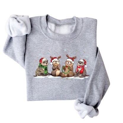 Otters Christmas Sweatshirt, Christmas Otter Lover Sweatshirt 2D0615