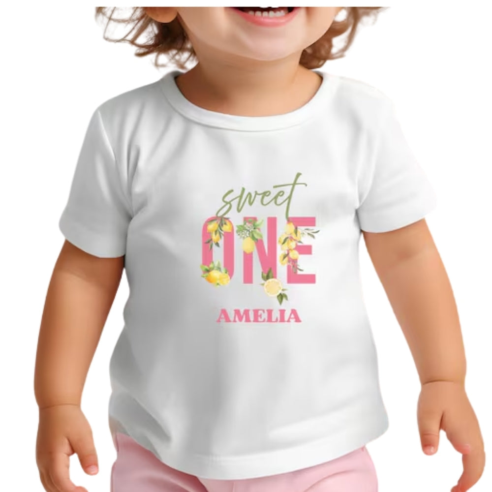 Sweet One Lemon First Birthday Personalized Matching Family T Shirt, Custom 1st Birthday Lemon Family Shirts ET1067