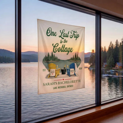 One Last Trip To The Cottage Custom Bachelorette Party Banner, Custom Bachelorette Sign WD0440