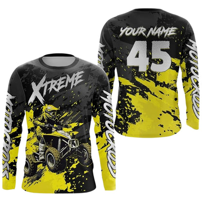 ATV Motocross Custom Black Pink Long Sleeve Jersey For Men, Custom ATV Racing Shirts MZ0097