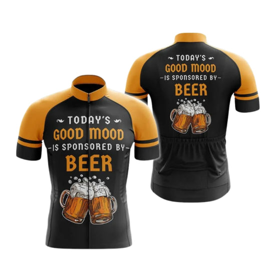 Today's Good Mood Is Sponsored By Beer Cycling Short Sleeve Jersey Mens, Funny Beer Cycling Jerseys CG0685