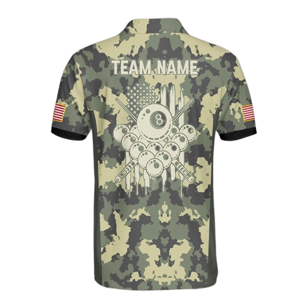 Custom Camouflage Billiard Jersey For Mens, Custom Camo Billiard Team Shirts BIZ0238