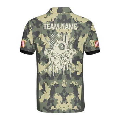 Custom Camouflage Billiard Jersey For Mens, Custom Camo Billiard Team Shirts BIZ0238
