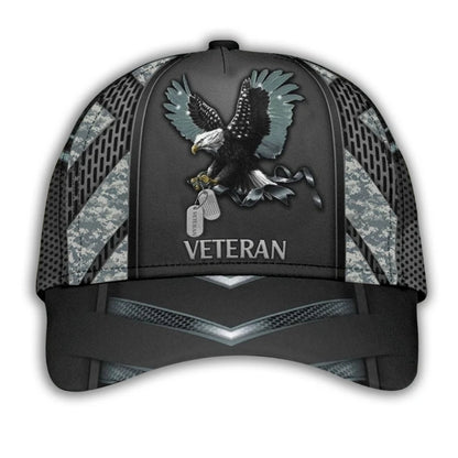 Eagle Camo Veteran 3D Baseball Cap, US Army Veteran Hats Caps CP0122