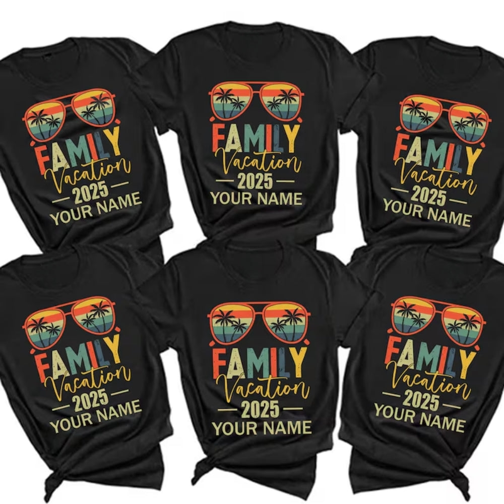 Family Vacation Custom Retro Matching T Shirts, Custom Family Vacation Shirts ET0131