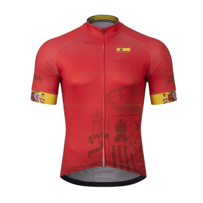 Men's Spain Short Sleeve Cycling Jerseys, Patriotic Spain Cycling Jerseys CE0056