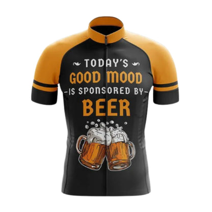 Today's Good Mood Is Sponsored By Beer Cycling Short Sleeve Jersey Mens, Funny Beer Cycling Jerseys CG0685