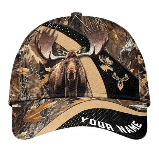 Personalized Moose Hunting Baseball Cap, Custom Moose Caps For Hunters CP0247
