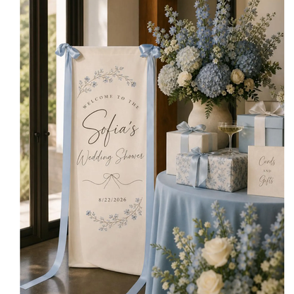 Custom Welcome To The Wedding Shower Fabric Sign, Custom Bridal Shower Welcome Banner WD0459