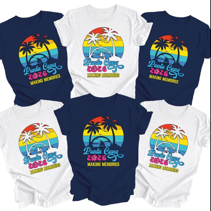 Punta Cana Making Memories Family Custom Matching T Shirts, Custom Family Beach Vaction Shirts ET0132