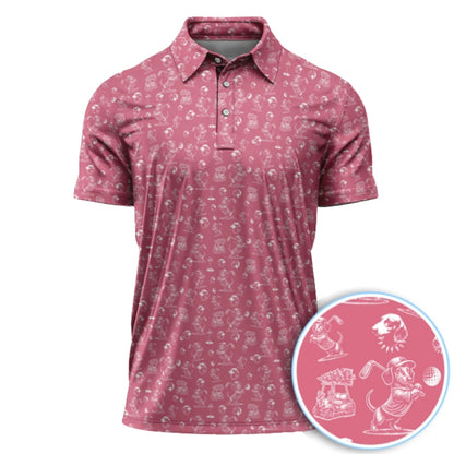 Black And White Wiener Dachshund Golf Polo Shirt Mens, Dachshund Lover Golf Shirts GZ0204