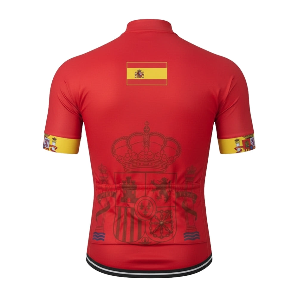 Men's Spain Short Sleeve Cycling Jerseys, Patriotic Spain Cycling Jerseys CE0056
