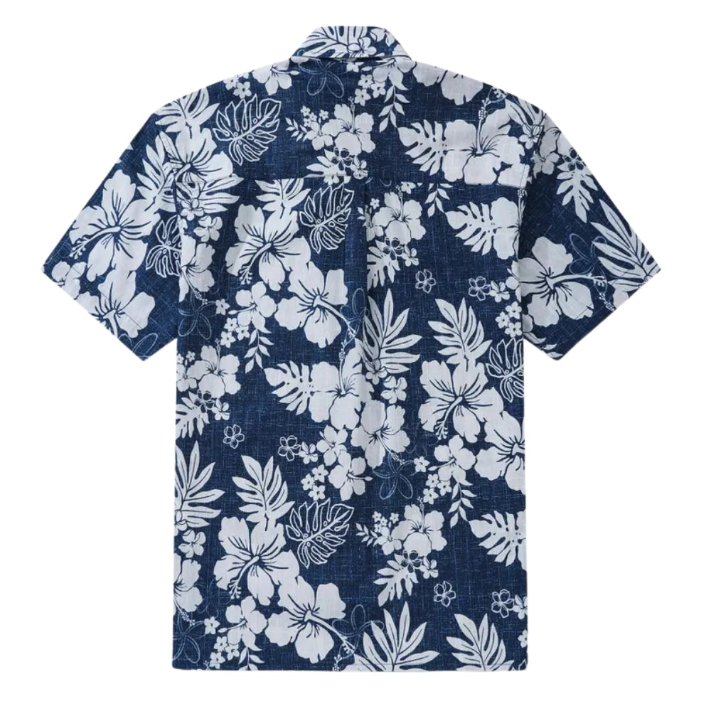 Floral Blue White Hawaiian Shirt For Men Women, Tropical Floral Hawaiian Shirts HE0214
