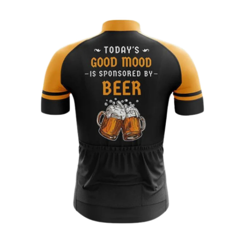 Today's Good Mood Is Sponsored By Beer Cycling Short Sleeve Jersey Mens, Funny Beer Cycling Jerseys CG0685