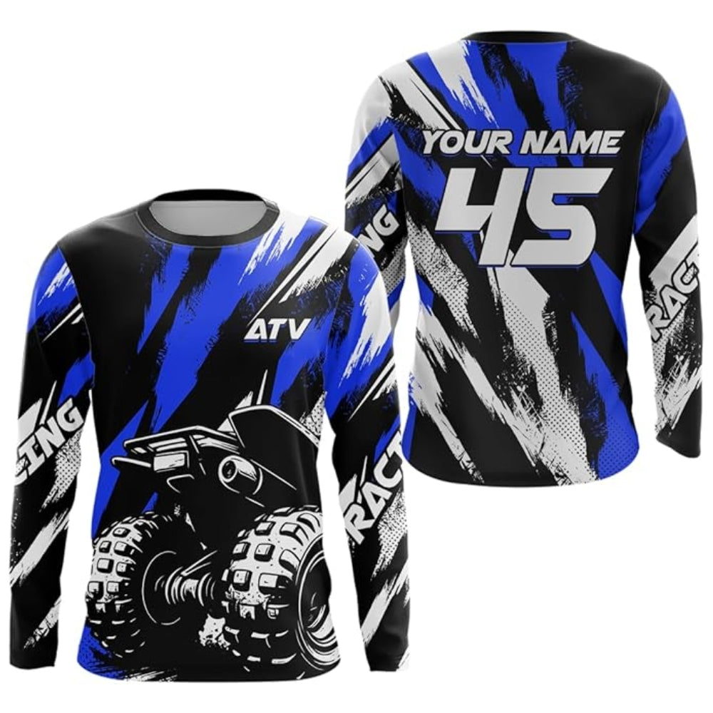 Personalized ATV Racing Long Sleeve Jersey Mens, Custom ATV Shirts MZ0098