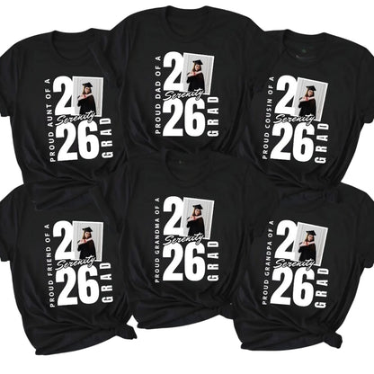 Proud Of A Grad Custom Photo Matching Graduation Family T Shirts, Custom Graduation Shirts For Family ET0425