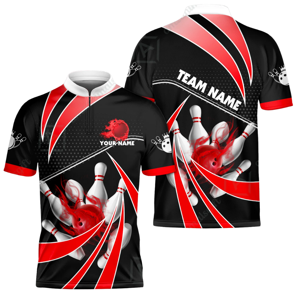 Custom Flame Purple And White Bowling Men Jersey, Custom Flame Bowling Team Shirts BE0190 (Bản sao)Custom Team Purple Black Bowling Jersey For Men, Custom Bowling Shirts BZ0609